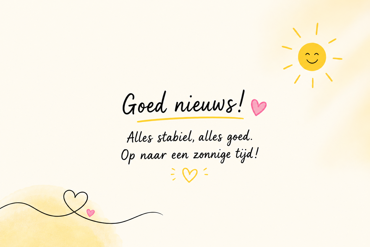 Update: De zon schijnt, alles is stabiel!